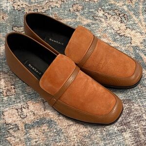 Newbark Brown Suede and Leather Loafers Sz 9 great Condition